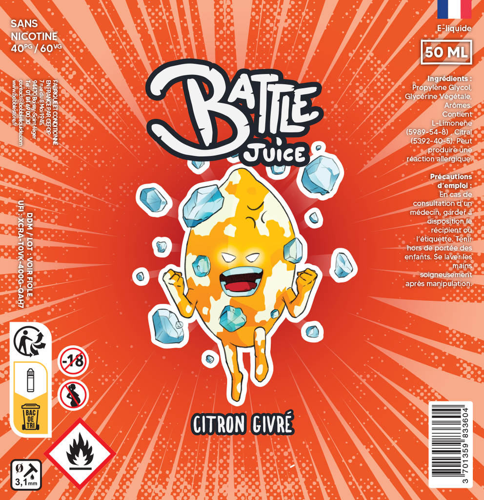 Battle Juice 50ml - Citron Givré
