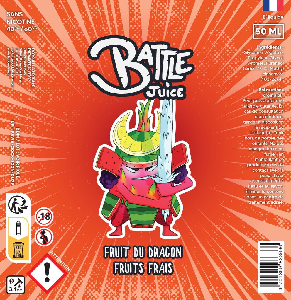 Battle Juice 50ml - Fruit du Dragon Fruits Frais