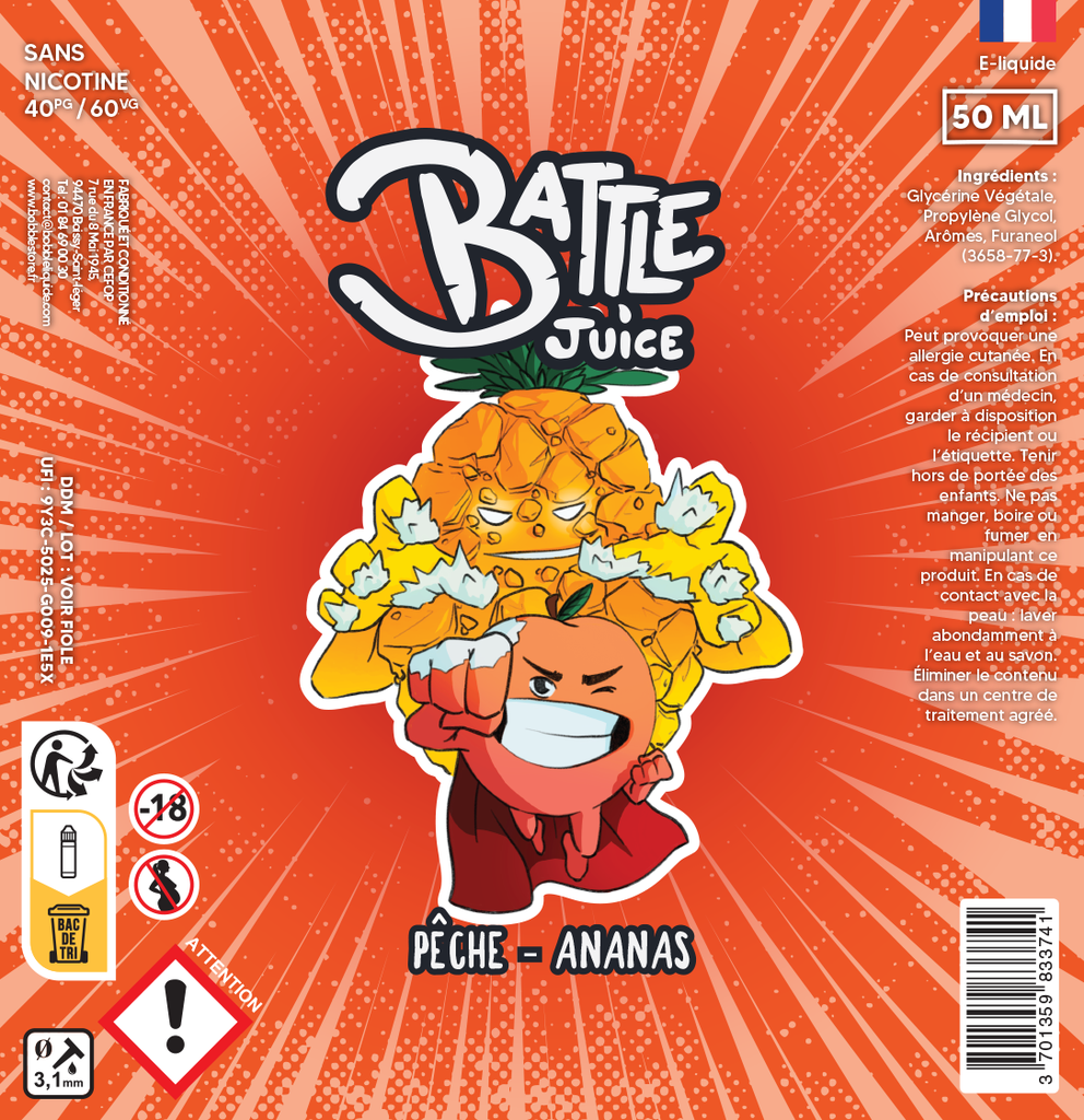 Battle Juice 50ml - Pêche Ananas