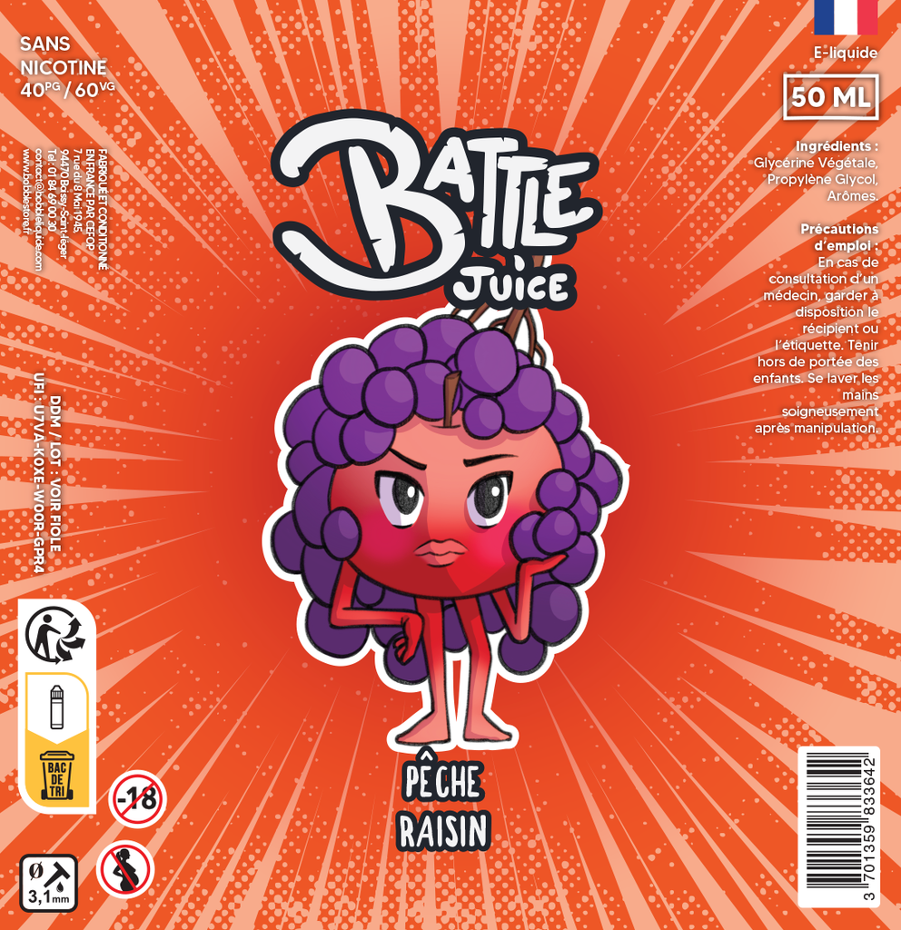 Battle Juice 50ml - Pêche Raisin