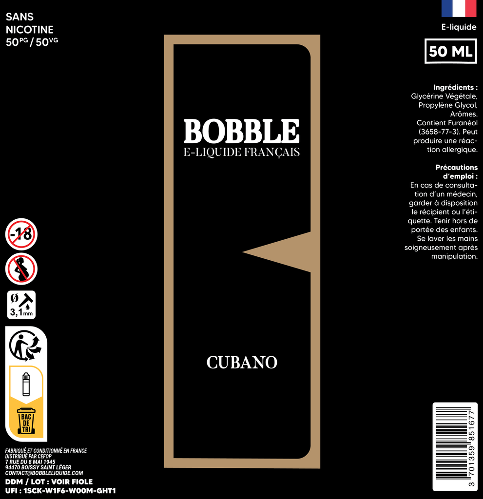 Bobble 50ml - Cubano
