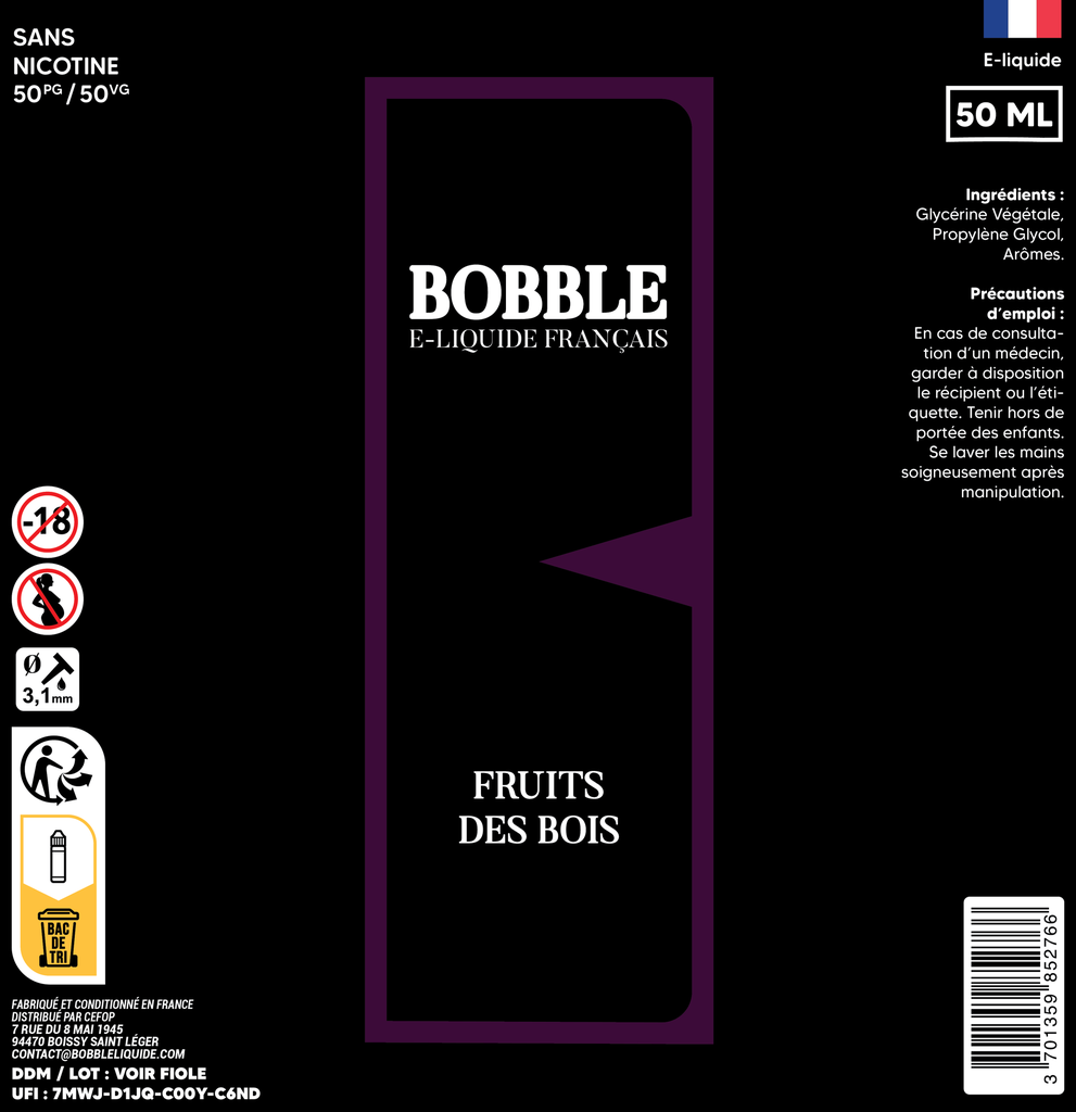 Bobble 50ml - Fruits Des Bois 