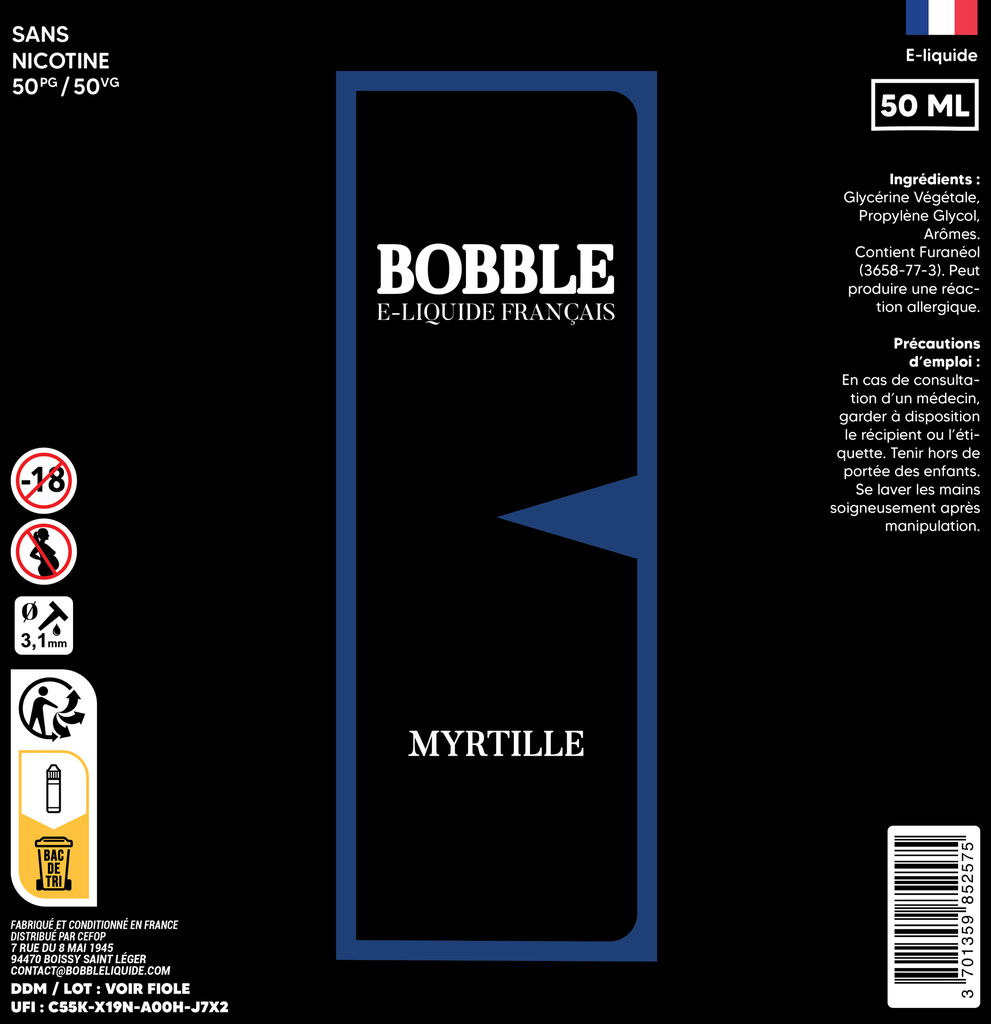 Bobble 50ml - Myrtille
