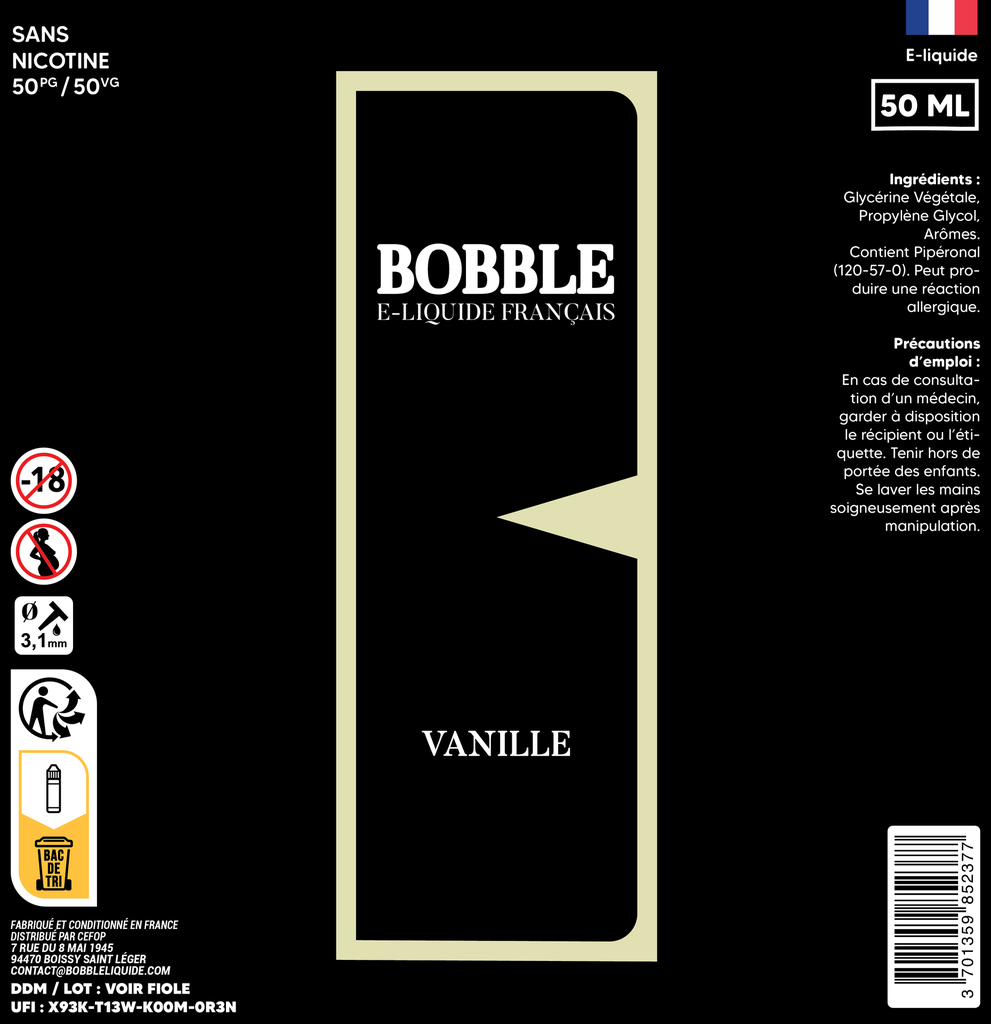 Bobble 50ml - Vanille 