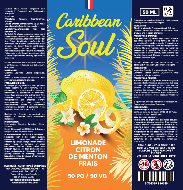 Caribbean Soul 50ml - Limonade Citron de Menton Frais