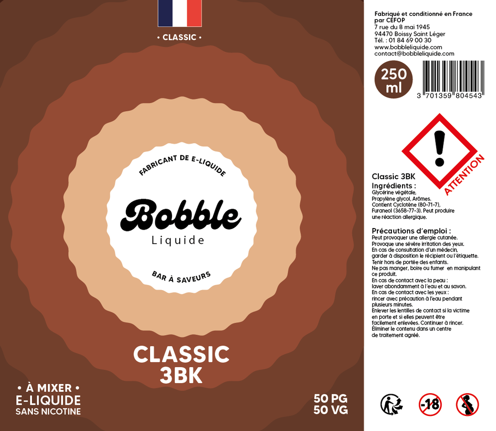 Bobble Bar 250ml Classic 3BK