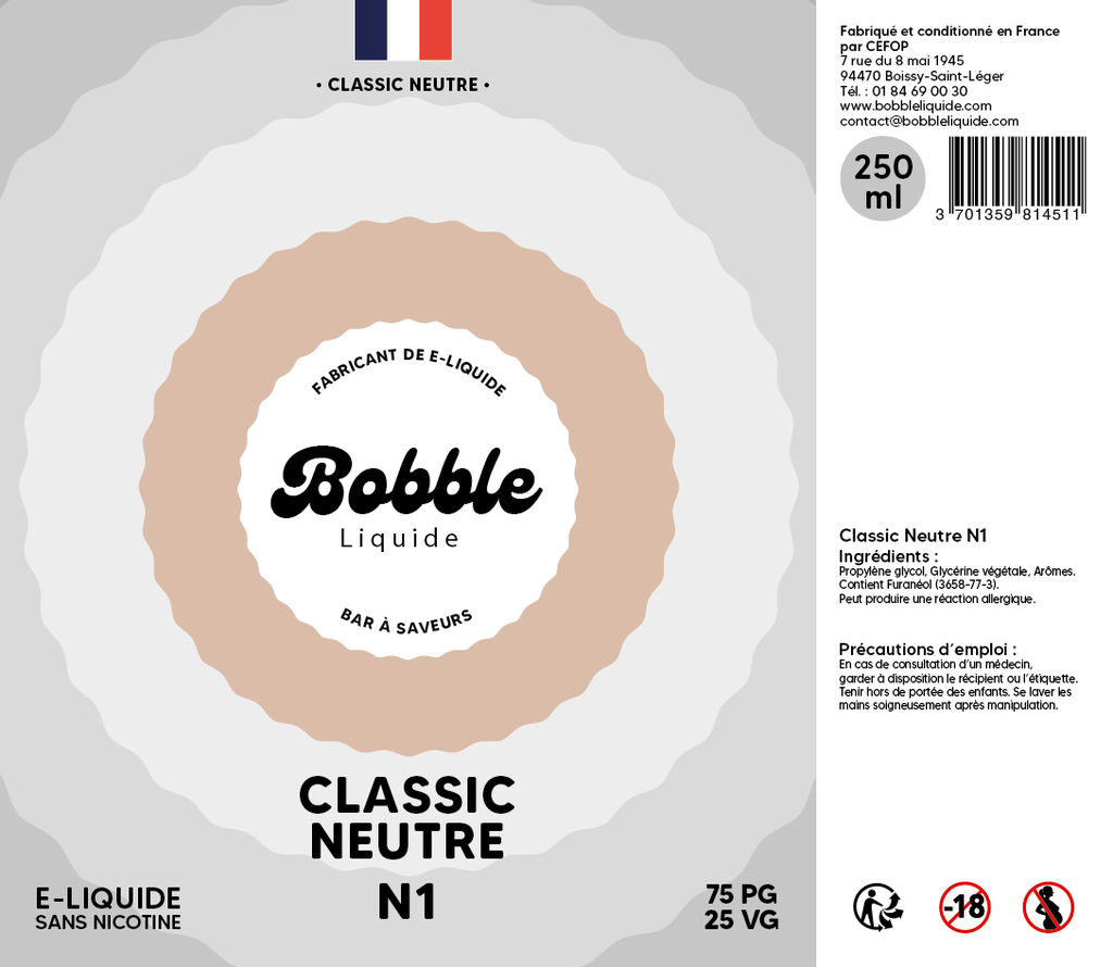 Bobble Bar 250ml Classic Neutre N1