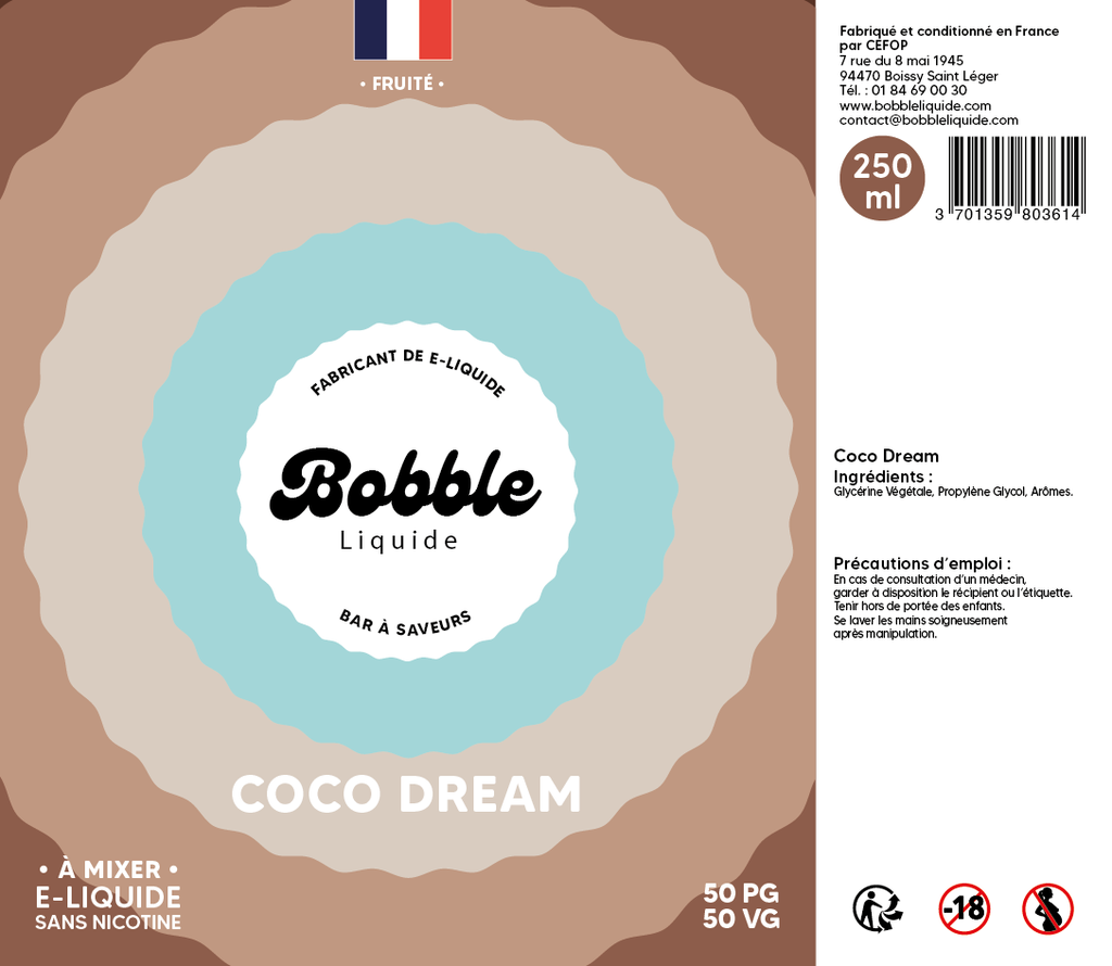 Bobble Bar 250ml Coco Dream