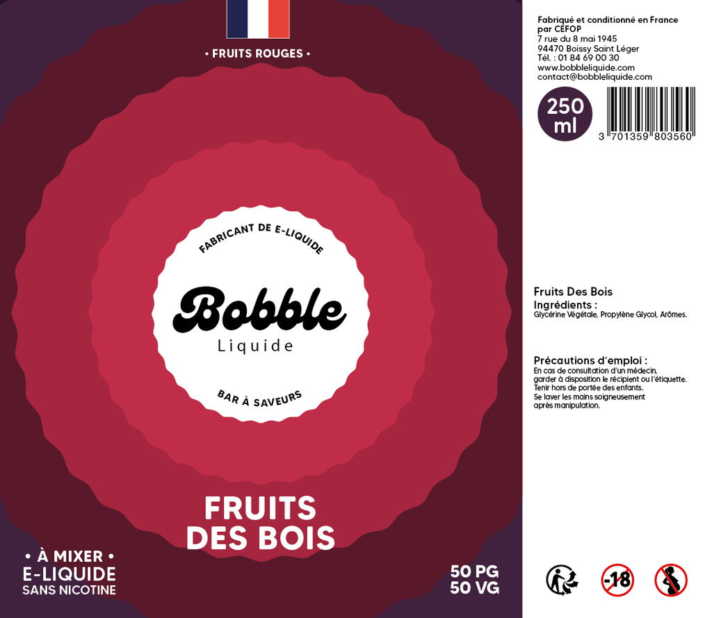 Bobble Bar 250ml Fruits des bois