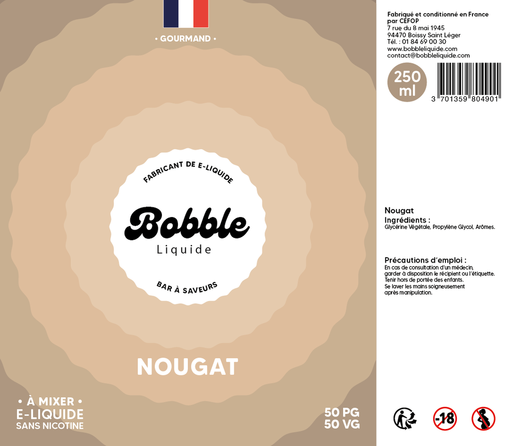 Bobble Bar 250ml Nougat