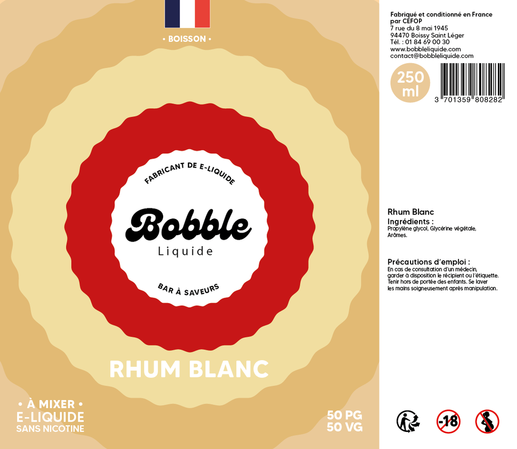 Bobble Bar 250ml Rhum Blanc
