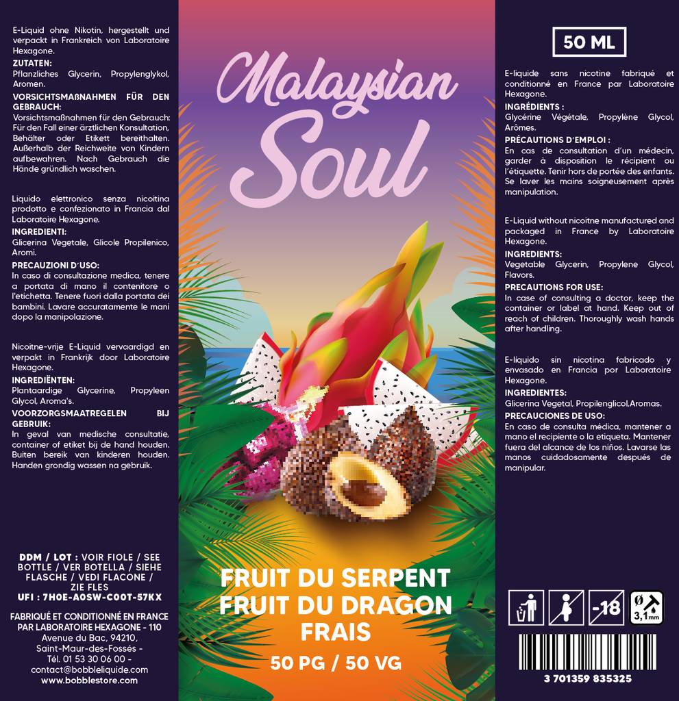 Malaysian Soul 50ml - Fruit du Serpent Fruit du Dragon Frais