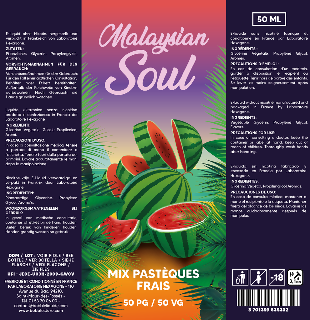 Malaysian Soul 50ml - Mix Pastèques Frais