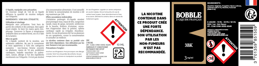 Bobble 10ml - 3BK 
