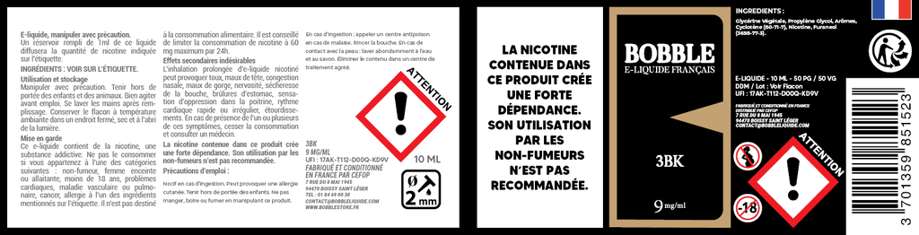 Bobble 10ml - 3BK 