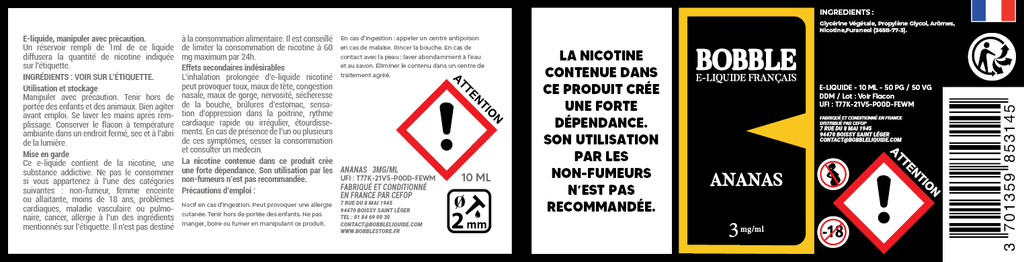 Bobble 10ml - Ananas 