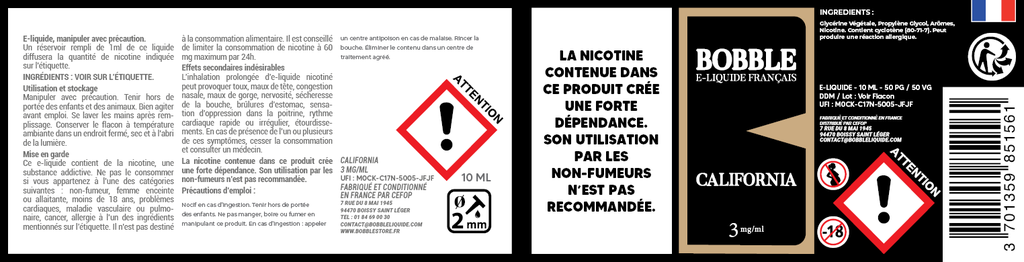 Bobble 10ml - California 
