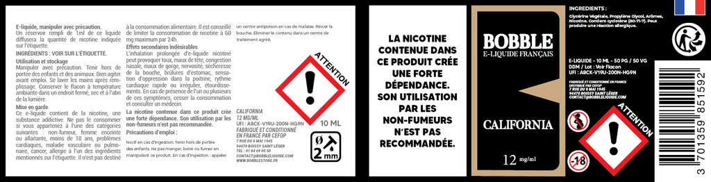 Bobble 10ml - California 
