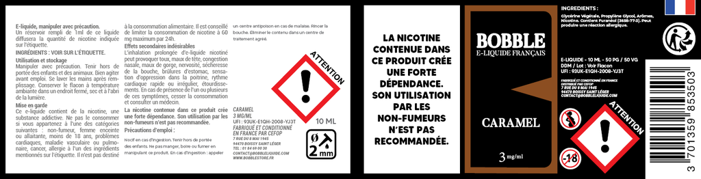 Bobble 10ml - Caramel 