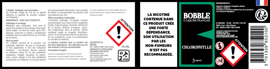 Bobble 10ml - Chlorophylle 
