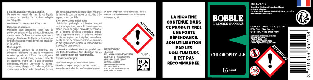 Bobble 10ml - Chlorophylle 