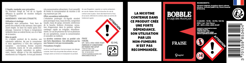 Bobble 10ml - Fraise 
