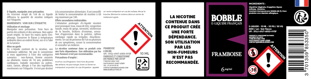 Bobble 10ml - Framboise 