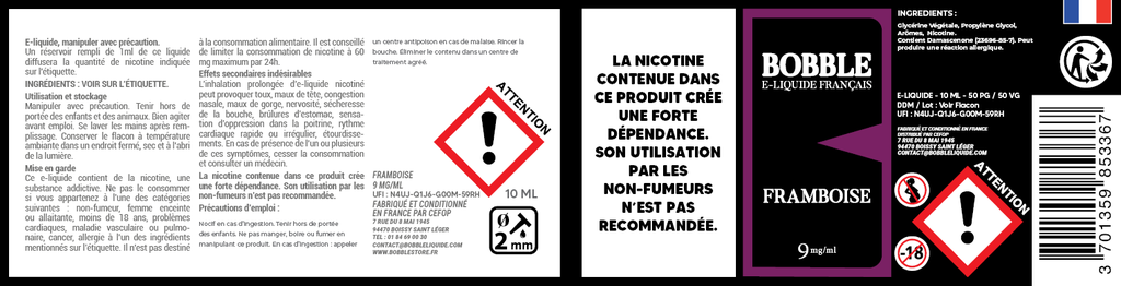 Bobble 10ml - Framboise 
