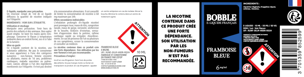 Bobble 10ml - Framboise Bleue 