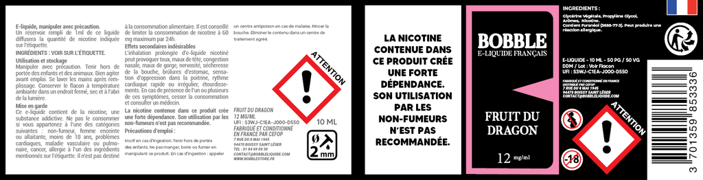 Bobble 10ml - Fruit Du Dragon 