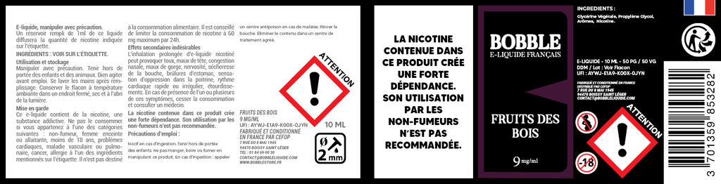Bobble 10ml - Fruits Des Bois 