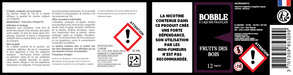 Bobble 10ml - Fruits Des Bois 