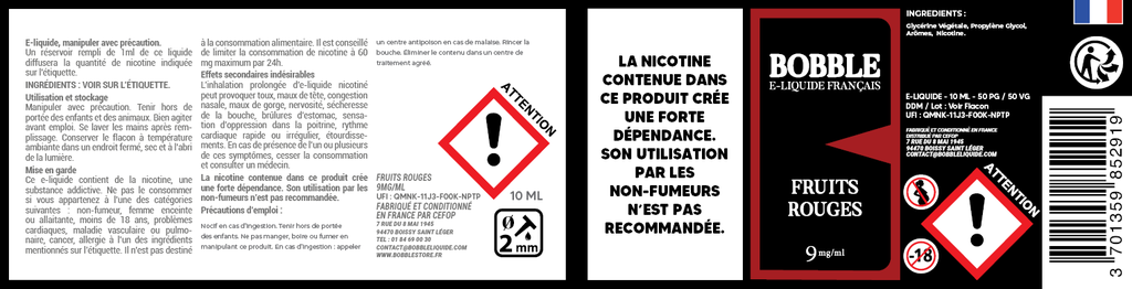 Bobble 10ml - Fruits Rouges