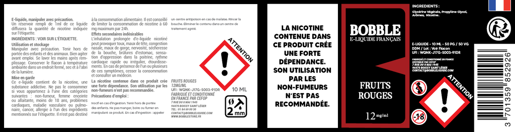 Bobble 10ml - Fruits Rouges