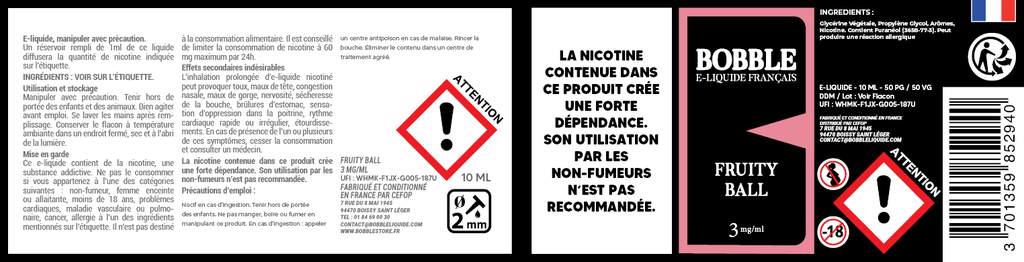 Bobble 10ml - Fruity Ball 