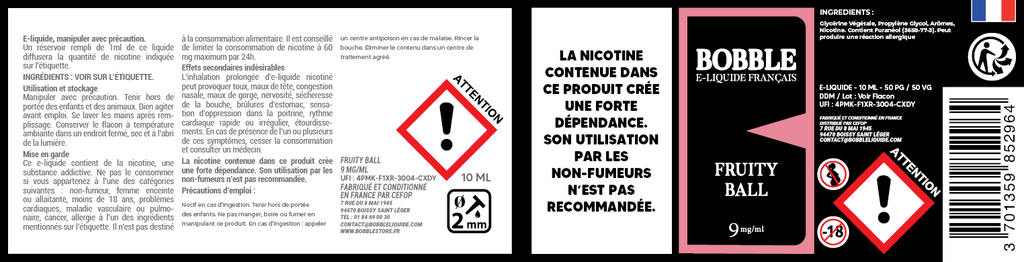 Bobble 10ml - Fruity Ball 