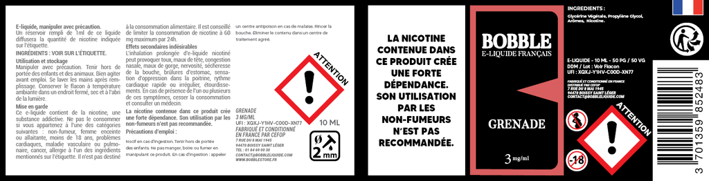 Bobble 10ml - Grenade 