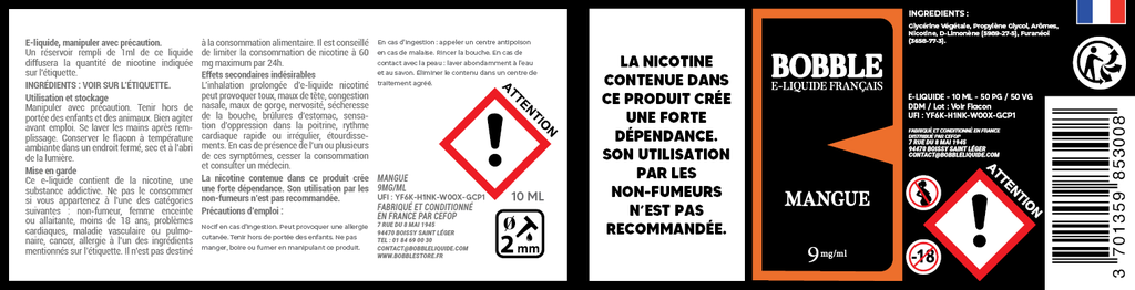 Bobble 10ml - Mangue 