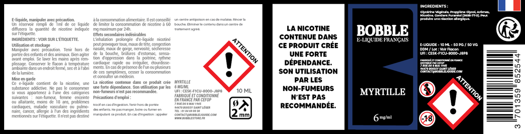 Bobble 10ml - Myrtille