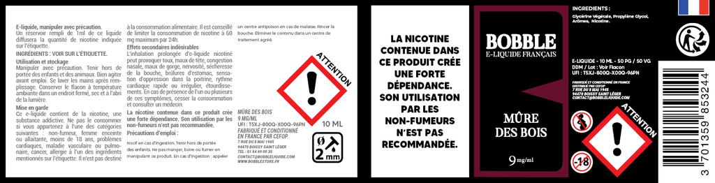 Bobble 10ml - Mûre Des Bois