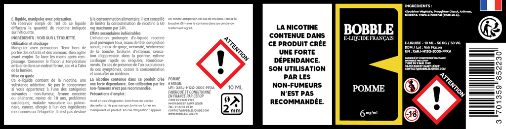 Bobble 10ml - Pomme 