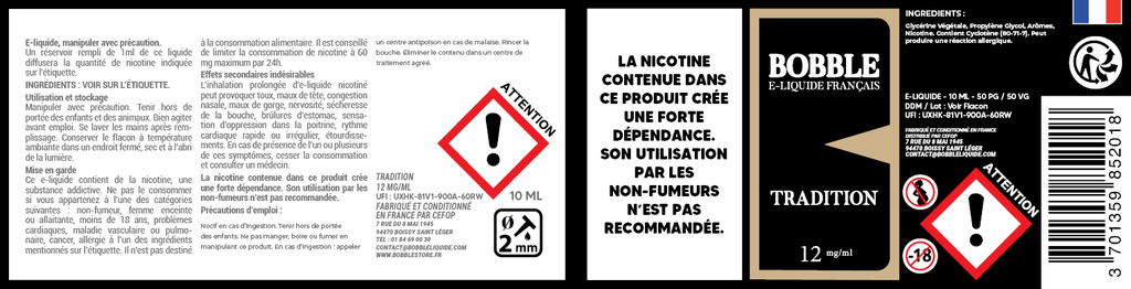 Bobble 10ml - Tradition