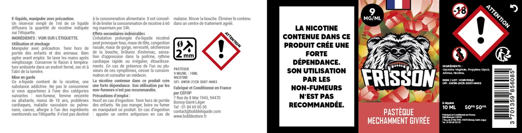 Frisson 10ml (Boite de 6) - Pastèque Méchamment Givrée 