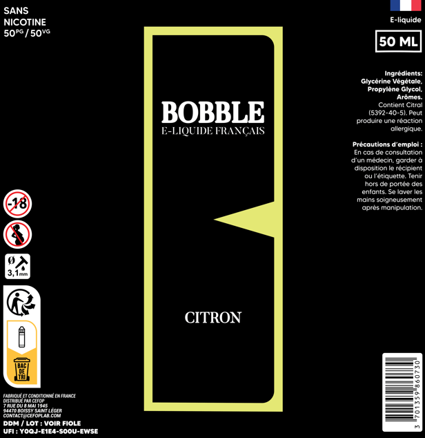 Bobble 50ml - Citron 