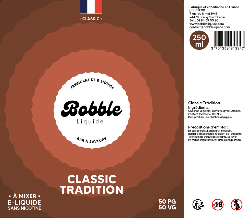 Bobble Bar 250ml Classic Tradition