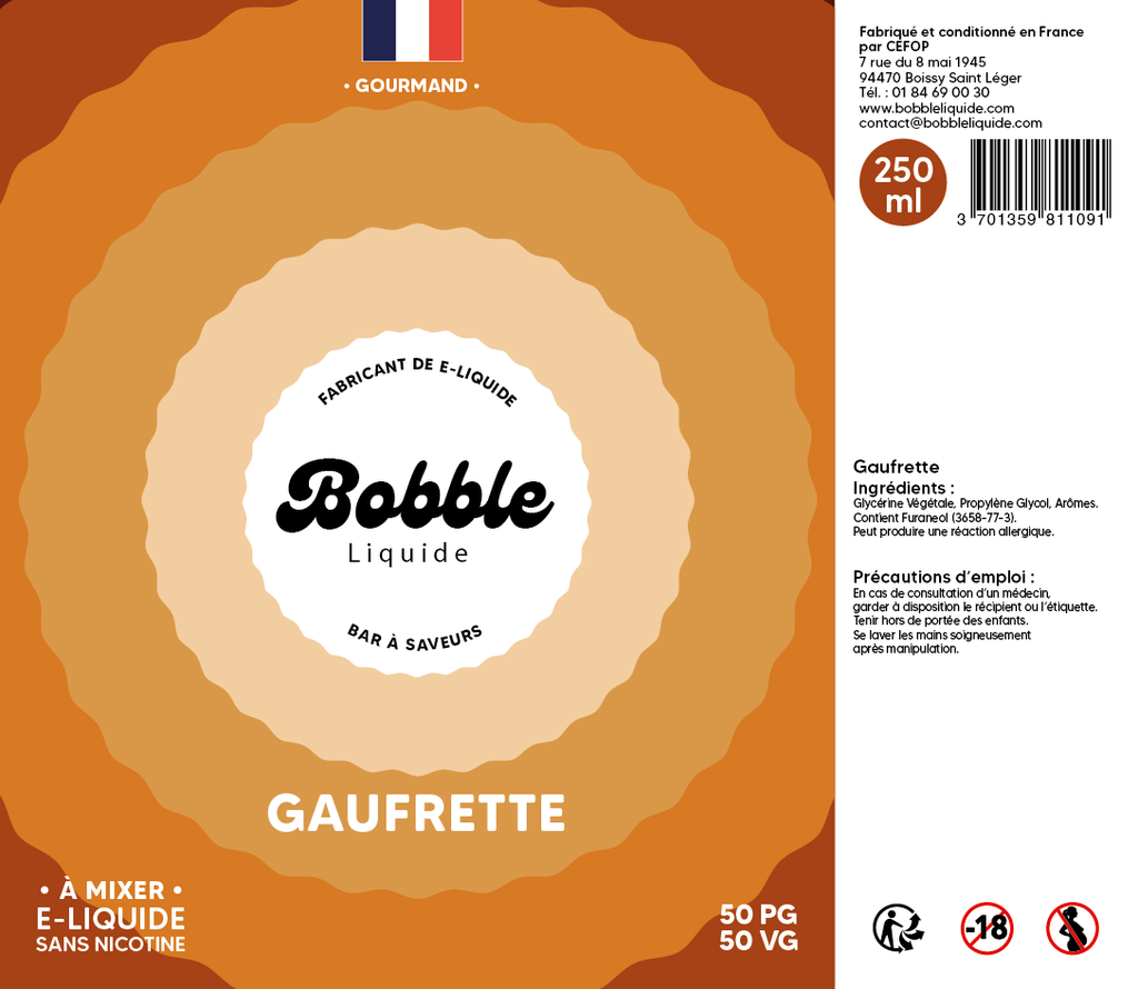 Bobble Bar 250ml Gaufrette
