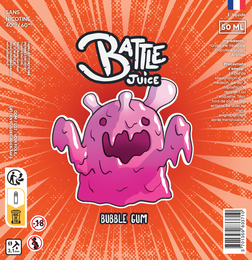 Battle Juice 50ml - Bubble Gum