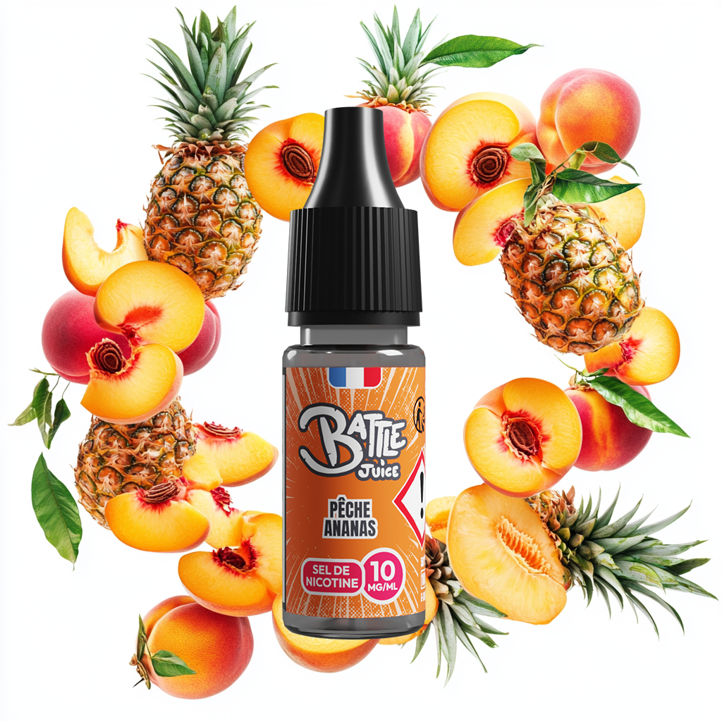 Battle Juice 10ml SDN - Pêche Ananas (Boite de 6)